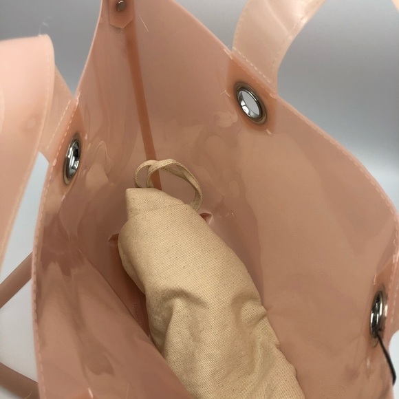 NWT. Zara Light Pink/Cream Vinyl Shoulder Bag. - Picture 10 of 13